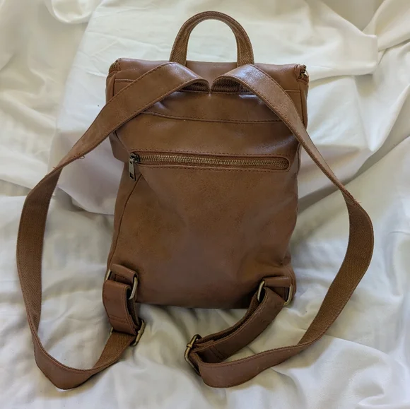 JOY susan. Brown Leather Backpack - Picture 3 of 7